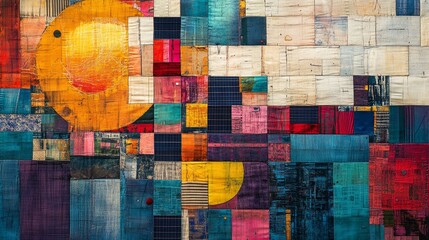 Abstract Patchwork Art.