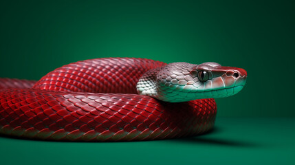 Fototapeta premium snake on a red background