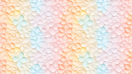 seamless colorful floral texture 3d, tiled, pastel colored floral wallpaper, backdrop and background. fresh nature inspired, endless tile