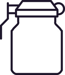 Obraz premium Glass Jar Isolated Linear Sign Drawn with Thin Line