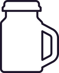 Glass Jar Isolated Simple Symbol Drawn with Thin Line