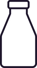 Glass Jar Isolated Linear Symbol Drawn with Thin Line
