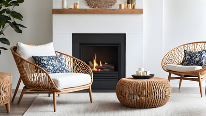 living room with fireplace