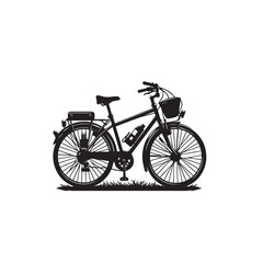 Fototapeta premium Bicycle silhouette. Bike vector logo. Bicycle illustration black and white.