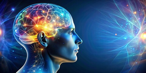 Stock photo of a human mind concept, showing creativity, intelligence, imagination, and thoughts