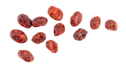 a pile of dried cranberry berries isolated on a transparent background