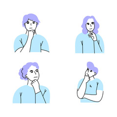 person is thinking vector flat illustration