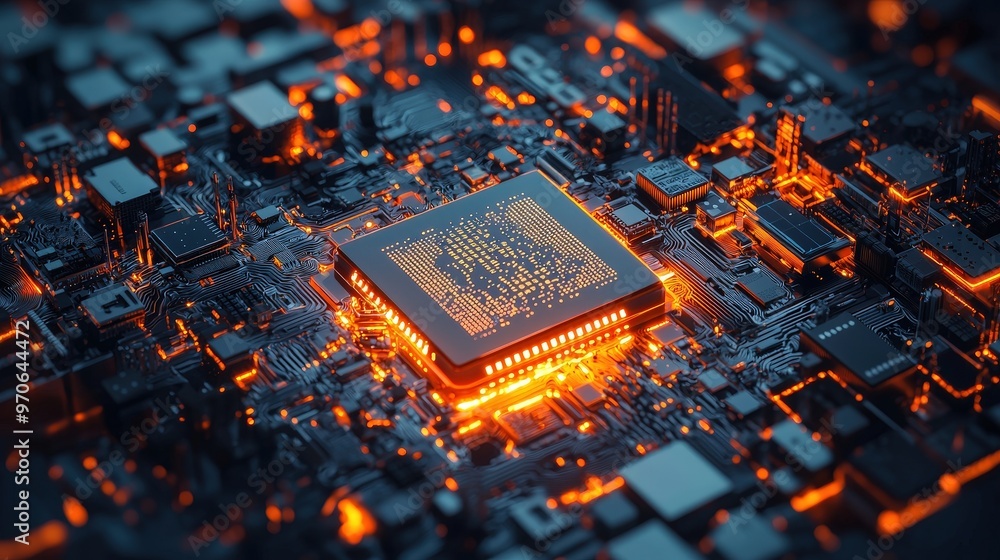 Poster 3d model of a biochip with nanotechnology integration