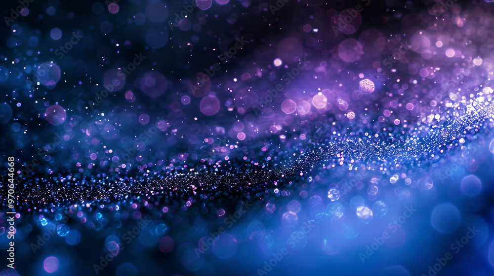 Poster a mesmerizing abstract background filled with shimmering purple and blue bokeh lights, creating a dr