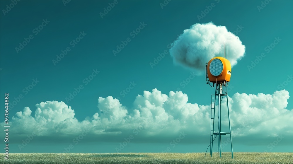 Fototapete cutting edge weather station utilizing radio waves for real time atmospheric monitoring