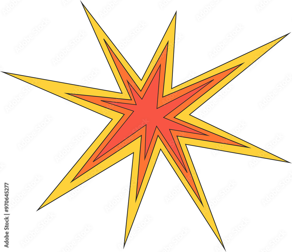 Poster star shape icon. abstract shiny irregular sparkle. sharp burst graphic element. starlight twinkles f