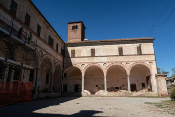 Naklejka premium Pavia San Lanfranco church rural rock ancient vision panorama