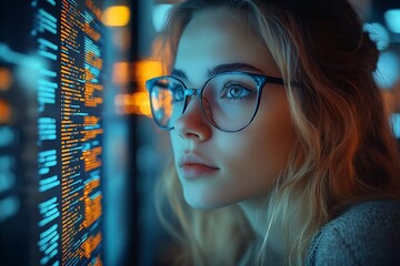  AI cyber security concept. Diverse IT specialist team analyzing artificial intelligence online risk threats to consumer data & privacy. Software developers coding & ethical hacking in dark office 