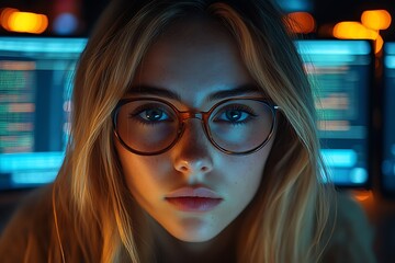  AI cyber security concept. Diverse IT specialist team analyzing artificial intelligence online risk threats to consumer data & privacy. Software developers coding & ethical hacking in dark office 