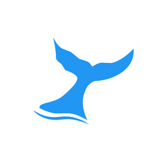 blue whale tail logo design