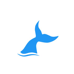 blue whale tail logo design