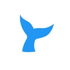blue whale tail logo design