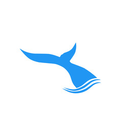 blue whale tail logo design