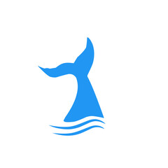 blue whale tail logo design