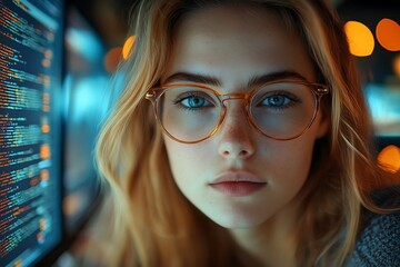  AI cyber security concept. Diverse IT specialist team analyzing artificial intelligence online risk threats to consumer data & privacy. Software developers coding & ethical hacking in dark office 