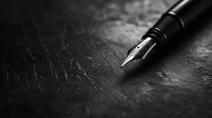 Fototapeta premium luxury fountain pen in the dark