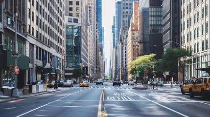 A high-rise cityscape showcasing the bustling financial district, representing growth, ambition,