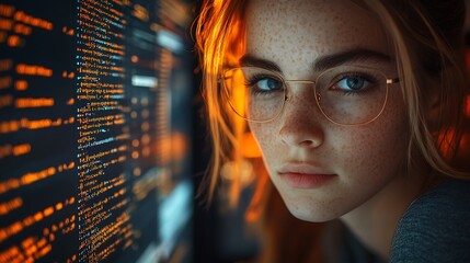  AI cyber security concept. Diverse IT specialist team analyzing artificial intelligence online risk threats to consumer data & privacy. Software developers coding & ethical hacking in dark office 