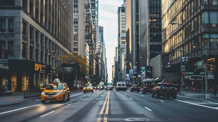 Fototapeta premium A high-rise cityscape showcasing the bustling financial district, representing growth, ambition,