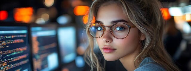  AI cyber security concept. Diverse IT specialist team analyzing artificial intelligence online risk threats to consumer data & privacy. Software developers coding & ethical hacking in dark office 