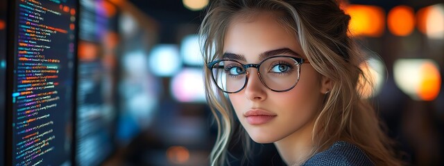  AI cyber security concept. Diverse IT specialist team analyzing artificial intelligence online risk threats to consumer data & privacy. Software developers coding & ethical hacking in dark office 