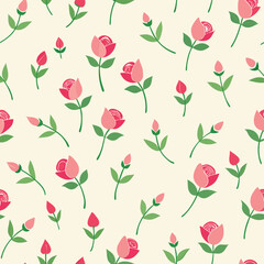Design of a pattern with tiny rosebuds scattered randomly across the canvas