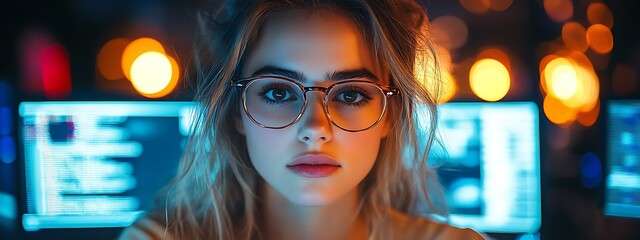  AI cyber security concept. Diverse IT specialist team analyzing artificial intelligence online risk threats to consumer data & privacy. Software developers coding & ethical hacking in dark office 