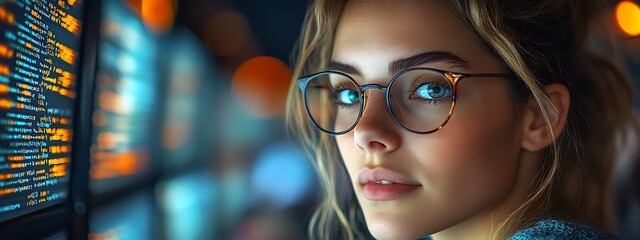  AI cyber security concept. Diverse IT specialist team analyzing artificial intelligence online risk threats to consumer data & privacy. Software developers coding & ethical hacking in dark office 