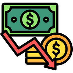 Inflation lineal multi color icon. related to education, business, economy, financial theme. best for UI, UX, app and web development.