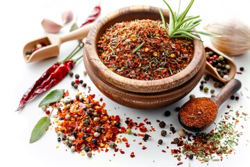 A fresh Creole seasoning and Creole seasoning Power isolated on white