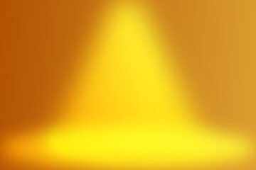 Empty yellow 3d studio background, illustration for product display backdrop