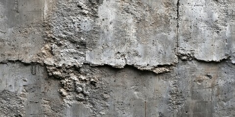 Weathered Concrete Wall with Uneven Surface and Cracks