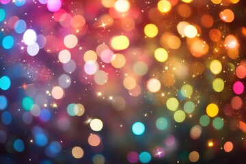 Colorful bokeh lights for festive background