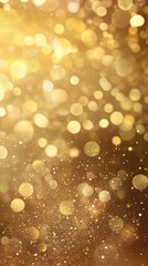 Abstract gold background with bokeh lights and glitter