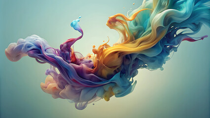 Fototapeta premium Abstract ink in water background with colorful ink swirling and creating organic shapes