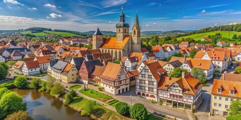 Obraz premium Historic town of Arnstadt in Th?ringen, Germany, known as Bachstadt, Old town