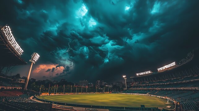 Stormy Night at the Stadium. - Powered by Adobe