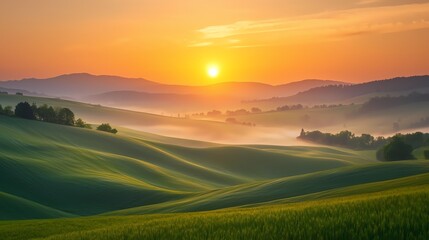 Rolling Hills at Sunrise.