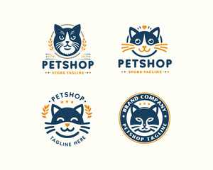 Naklejka premium Set colorful gradient Petshop logo template for business company