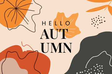 Background Autumn leaves uses this abstract artwork in warm tones of orange, beige, and charcoal. Ideal for capturing the coziness and elegance of the fall season