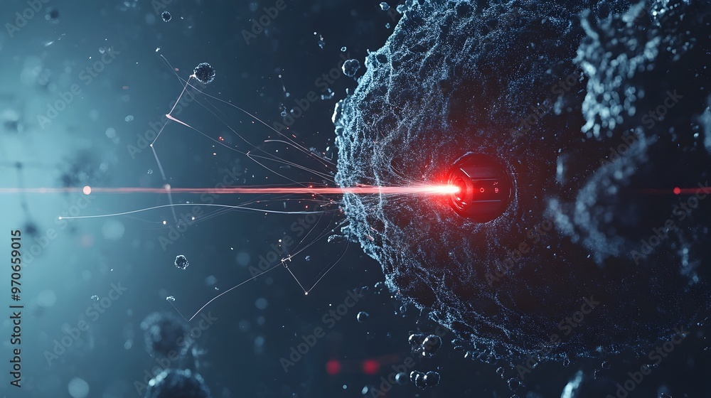 Aufkleber laser pulse vaporizing target material in controlled scientific experiment