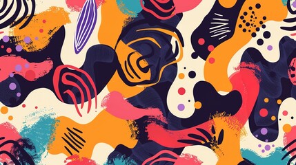 Fototapeta premium Abstract shape pattern wallpaper