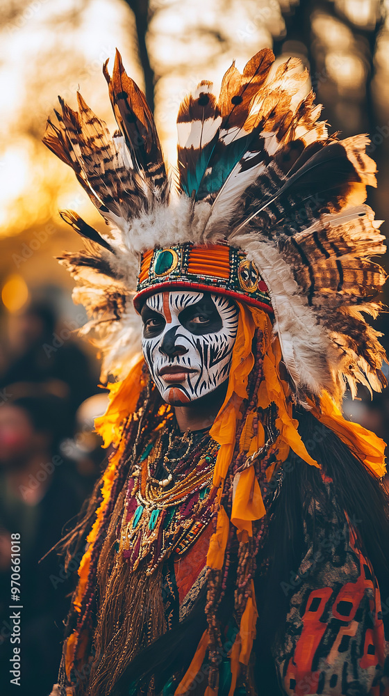 Canvas Prints Solemn Procession in Traditional Attire for Day of the Dead  