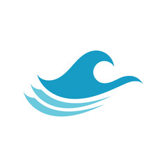 Water wave icon vector template logo