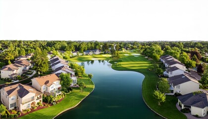 Fototapeta premium Refined Living on the Fairways: Luxury Homes in a Golf Community